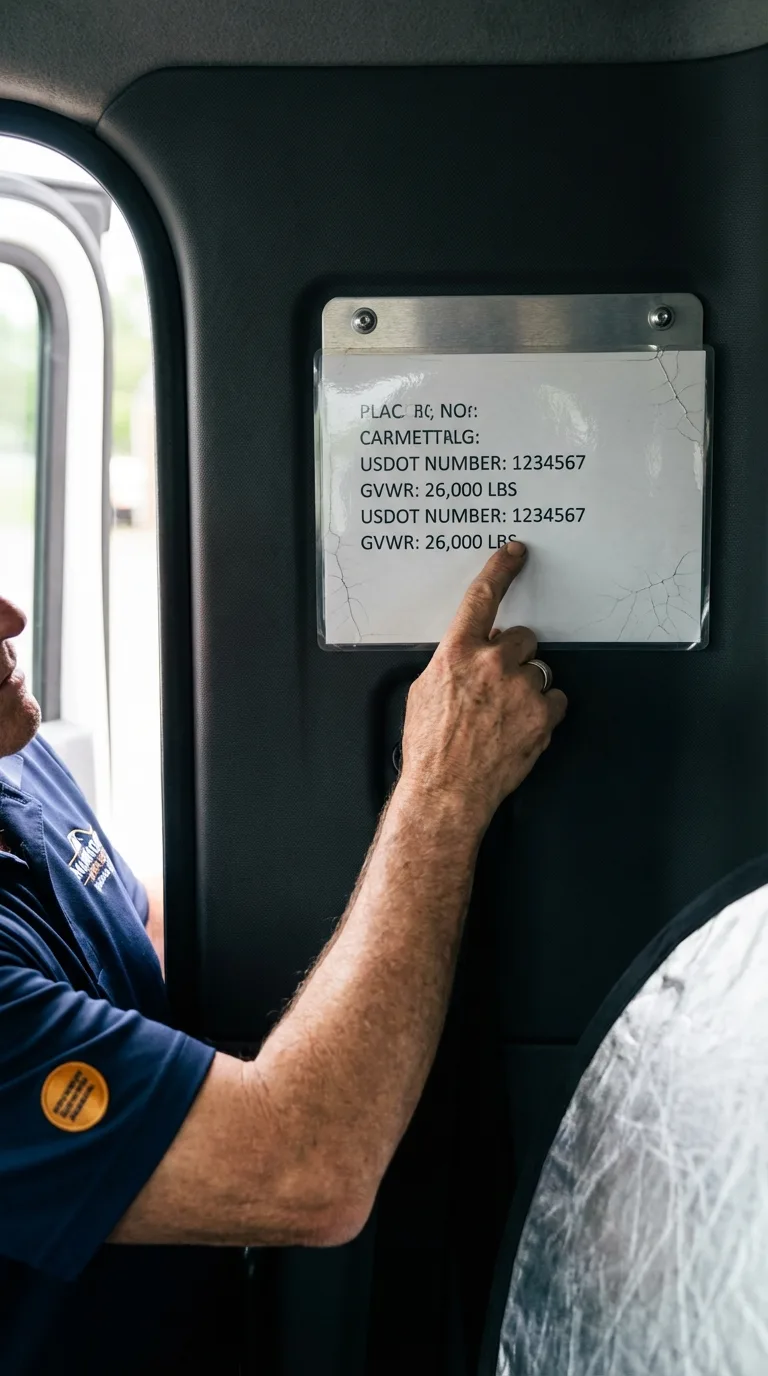 USDOT licensing placard verification in Wheeling